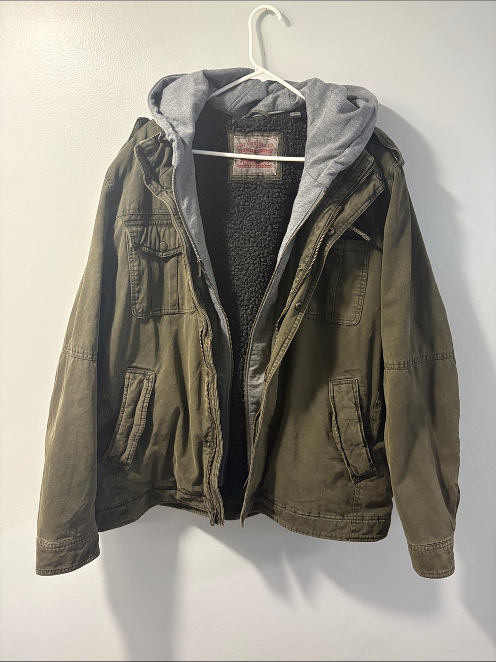 Levi's Gray Jacket with Black Sherpa Lining